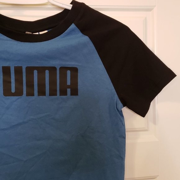 PUMA Boy's Blue Black PUMA Short-Sleeve T-shirt - Size: Medium or 7/8 - Picture 4 of 6